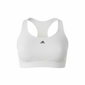 Adidas White Racerback Sports Bra Medium Support Athletic Gym L